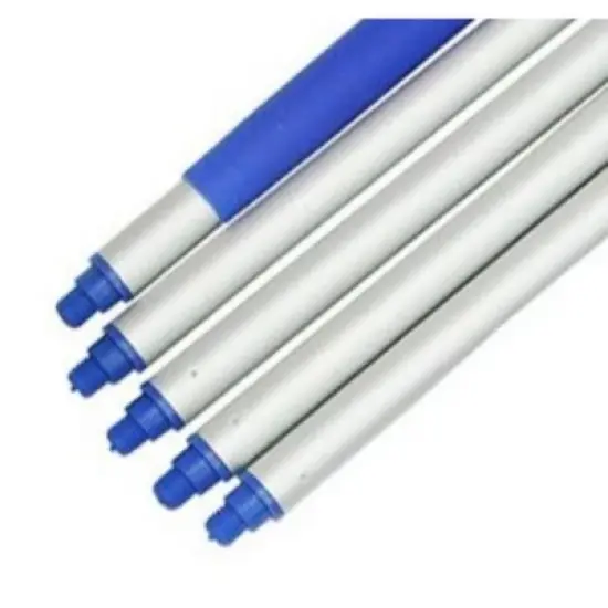 Pool Central Aluminum Swimming Pool Straight Extension Pole for Skimmers 5pc 4' - Silver/Blue image {2}