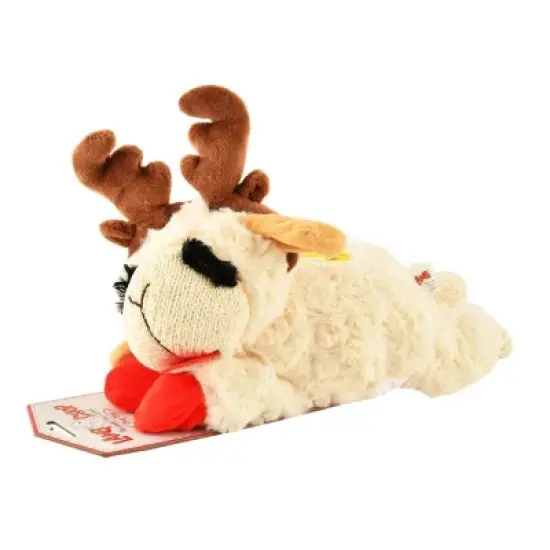 Multipet Holiday Lambchop with Antlers, 6 in, White image {1}