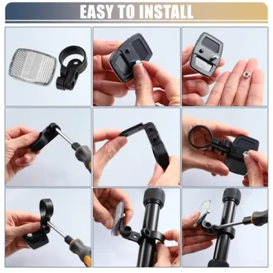 Unique Bargains Bicycle Front Rear Reflector Kit Red and White 10 Pcs image {5}