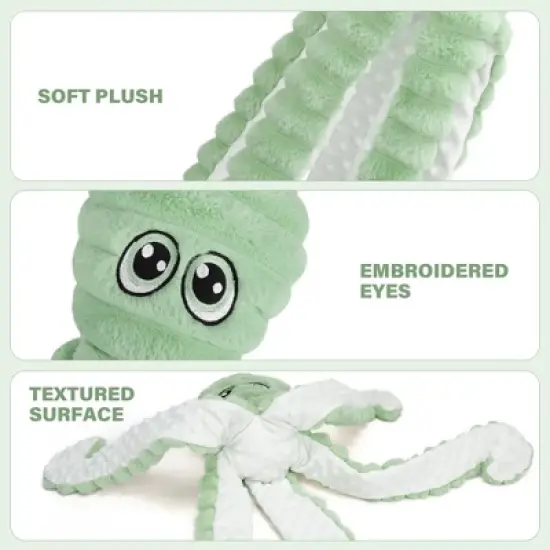 Prime Pets Dog Toys for Large Small Medium Dogs, 27" Extra Large Octopus Crinkle Squeaky Dog Chew Toy image {4}
