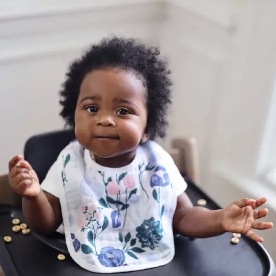 aden + anais Essentials 3pk Muslin Snap Bib - Flowers Bloom image {2}