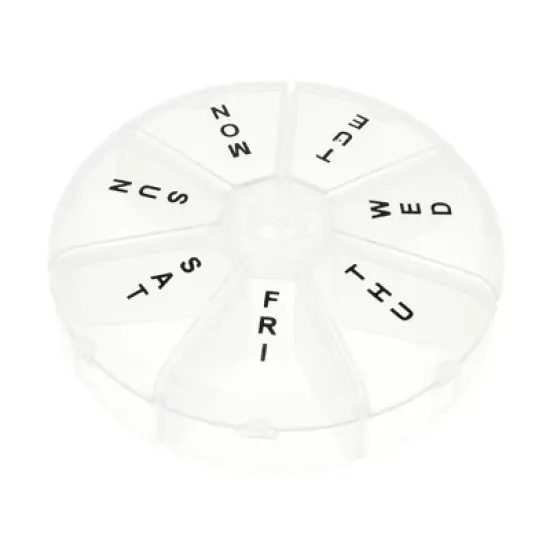 Unique Bargains 7 Grids Round Pill Box Clear 1 Pc image {6}