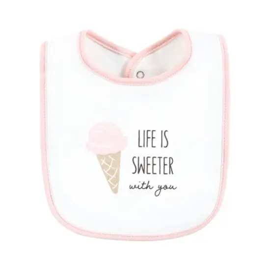 Touched by Nature Infant Girl Organic Cotton Bibs, Popsicle, One Size image {6}