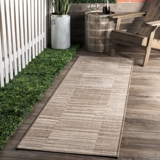 nuLOOM Shirlene Stripes Outdoor Patio Area Rug image {1}