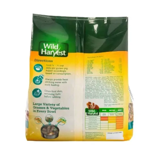 Wild Harvest Advanced Nutrition Vegetable and Alfalfa Hay Flavor Dry Guinea Pig Food - 4lbs image {1}