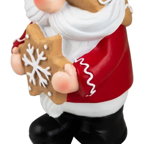 Northlight Gnome Holding Gingerbread Snowflake Cookie Christmas Decoration - 11.5" - Red image {6}