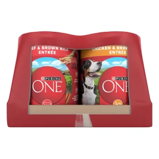 Purina ONE Natural Pat&eacute; Classic Ground Entr&eacute;e Variety Pack Rice, Chicken and Beef Flavor Wet Dog Food - 13oz/6ct image {6}