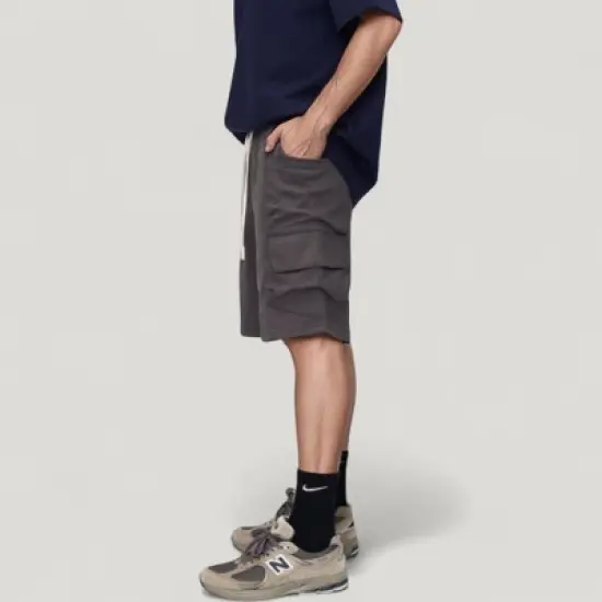 Anna-Kaci Active Men's Drawstring Waist Relaxed Fit Everyday Casual Shorts with Side Pockets image {1}