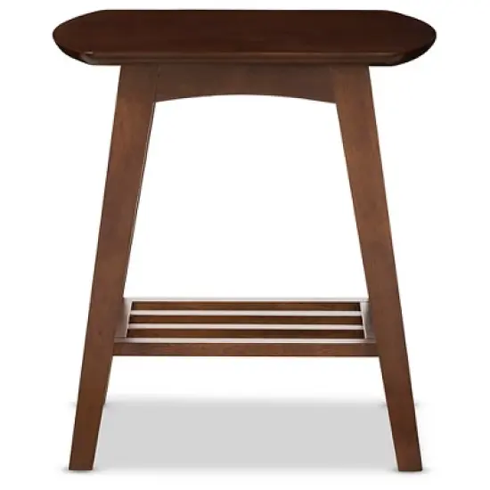 Sacramento Mid-century Modern Scandinavian Style End Table - Dark Walnut - Baxton Studio image {1}