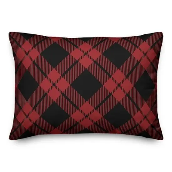 Creative Products Black and Red Plaid 14x20 Indoor / Outdoor Pillow image {2}