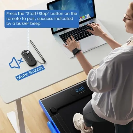 Superfit 3-in-1 Folding Treadmill with Smart Apps Remote Control LED Display and Speakers Blue/Silver image {6}