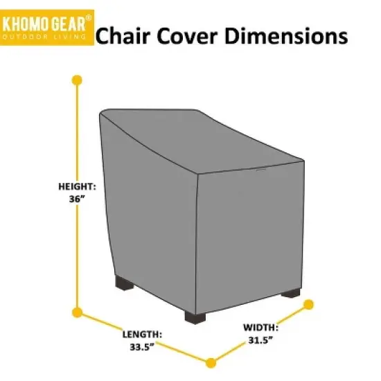 KHOMO GEAR Patio Chair Cover &ndash; Premium Heavy-Duty Outdoor Furniture Cover for All-Weather Protection &ndash; Waterproof, Durable - Black image {2}