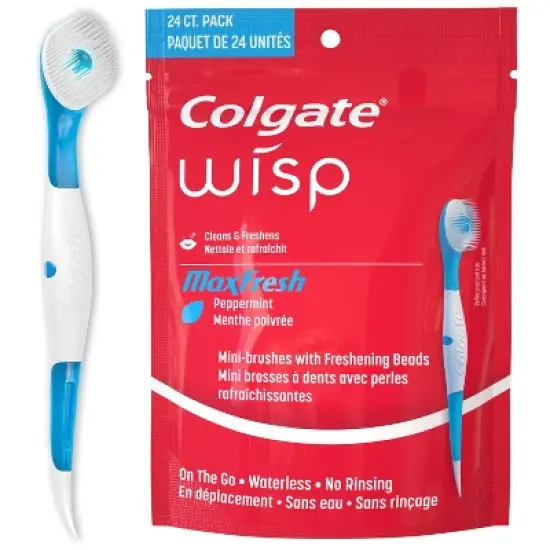 Colgate Max Fresh Wisp Disposable Travel Toothbrushes - Mini - Peppermint - Trial Size -24ct image {7}