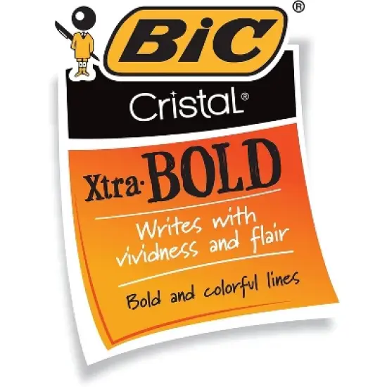 BIC Cristal Xtra Bold Stick Ballpoint Pen  Bold 1.6mm  Assorted Ink/Barrel  24/Pack MSBAPP241AST image {3}