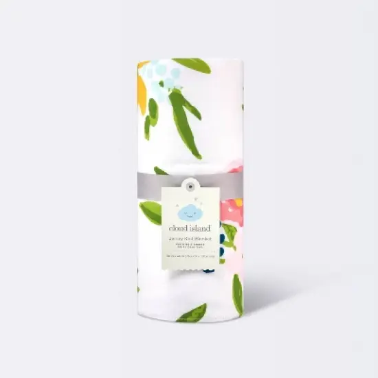 Jersey Knit Reversible Baby Blanket Floral - Cloud Island&trade; - White image {3}