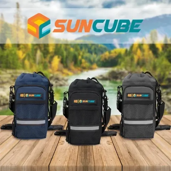 SUN CUBE Water Bottle Holder Strap, Insulated Neoprene Sleeve Bag Carrier, Crossbody Carrying Sling Purse Pouch Pocket Walking Hiking image {6}