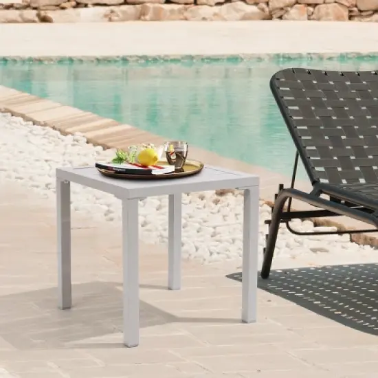 Pellebant Outdoor End Table Aluminum Square Patio Side Table image {7}