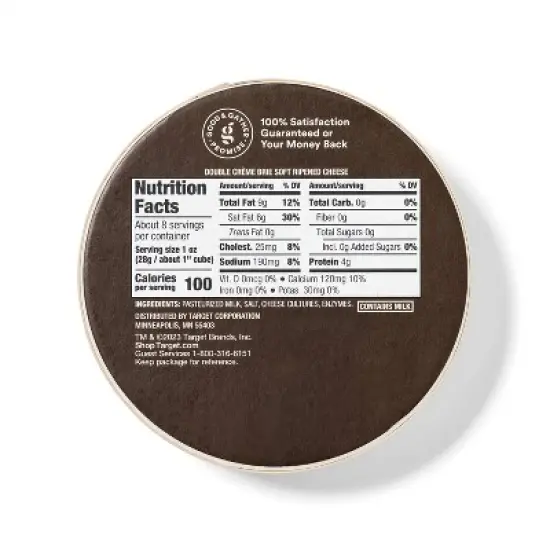 Double Cr&egrave;me Brie Cheese Wheel - 8oz - Good & Gather&trade; image {1}