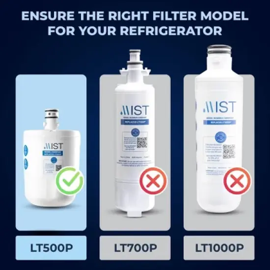 Mist 5231JA2002A Water Filter Replacement Compatible LG Models: LT500P 3pk: Fridge Filter, Chlorine & Odor Removal image {2}