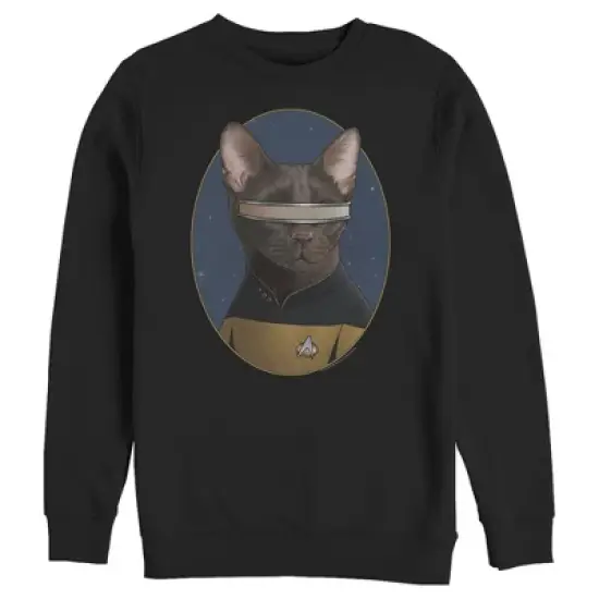 Men's Star Trek: The Next Generation Lieutenant Commander Geordi La Forge Cat Sweatshirt image {3}