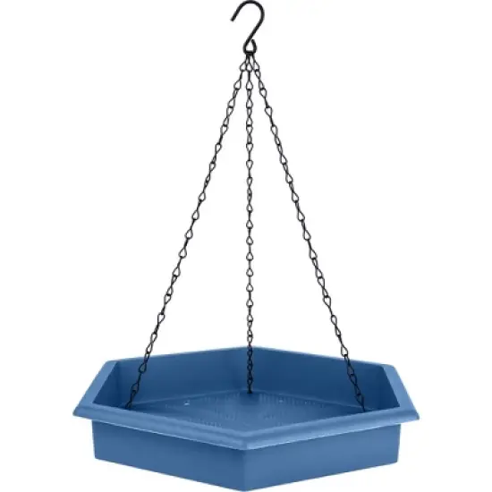 Nature's Way Bird Products Combo Cafe 2 in 1 Recycled Bird Bath and Tray Bird Feeder 2" Blue image {2}
