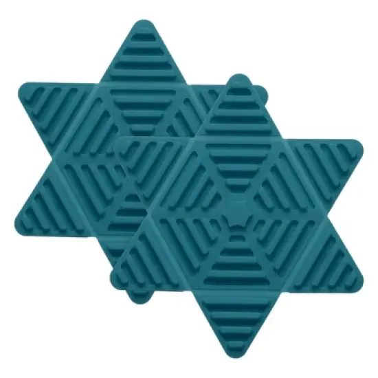 Unique Bargains Hexagon Star Heat Resistant Silicone Trivet Mat for Pots Coasters 2 Pcs image {6}