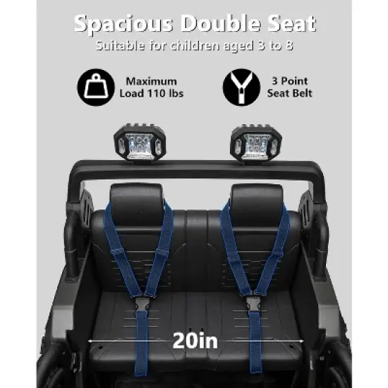 2 Seater Ride On Jeep Car, 24V/7AH Kids Battery Powered Vehicles w/Parent Remote Control, 2x200W Powerful Motor image {1}