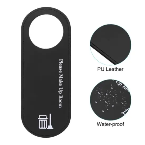 Unique Bargains PU Leather Waterproof Double-Side Office Home Meeting Door Hanger Sign 2 Pcs image {3}