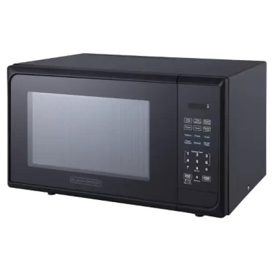 BLACK+DECKER 1.1 cu ft 1000W Microwave Oven - Stainless Steel Black: Countertop, Child Lock, 6 One-Touch Settings image {3}