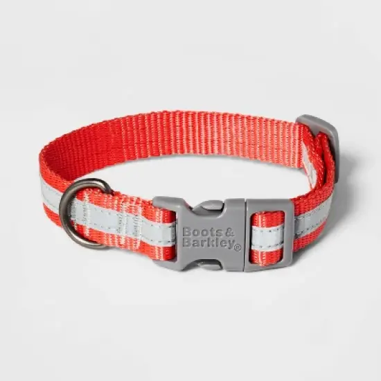 Reflective Dog Adjustable Collar - Tomato Red - Boots & Barkley&trade; image {4}