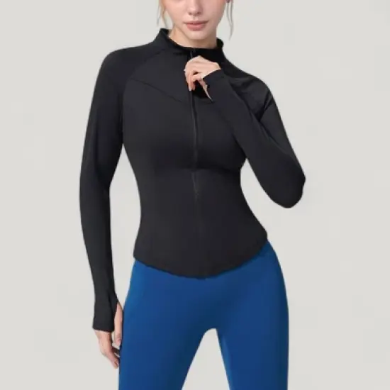 Anna-Kaci Active Women's Full Zip Long Sleeve Active Jacket with Slim Fit and High Collar image {5}