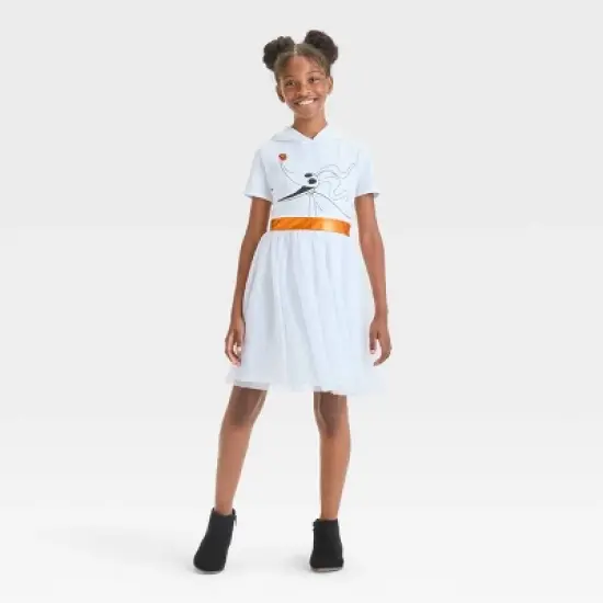 Girls' The Nightmare Before Christmas Zero Halloween Dress - White image {2}