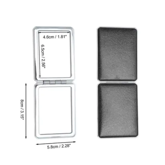 Unique Bargains Rectangular Double-sided Makeup Mirror 1 Pc image {1}