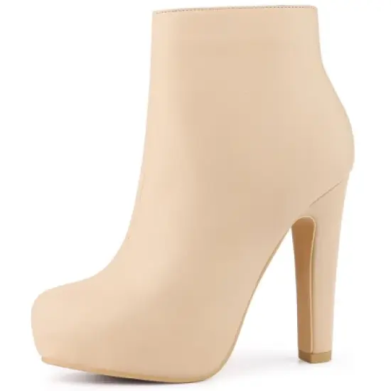 Allegra K Women's Platform Chunky Heel Ankle Boots image {8}