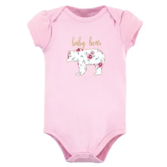 Little Treasure Baby Girl Cotton Bodysuit, Pant and Shoe 3pc Set, Girl Baby Bear image {3}