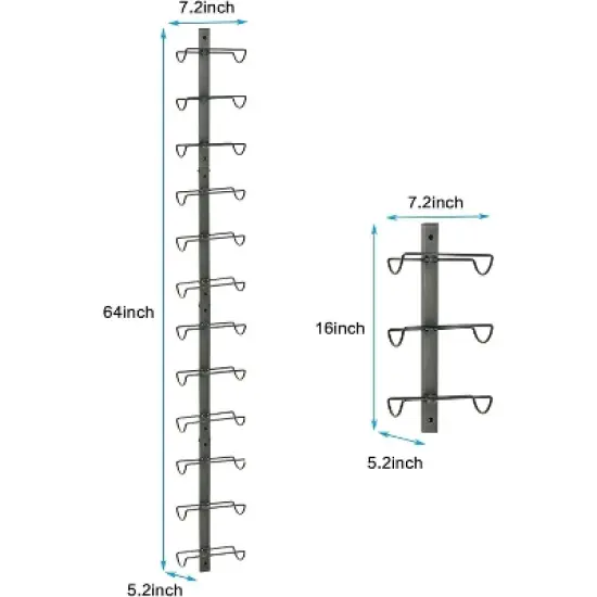 Itopfox 2 Pack Wall Mounted Wine Rack for 24 Bottles, Detachable Wine Storage Organizer Display Holder for Kitchen, Dining Room, Bar, Wine Cellar image {6}