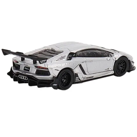 Lamborghini Aventador LB WORKS Matt Silver with Carbon Hood Ltd Ed to 4800 pcs 1/64 Diecast Model Car by True Scale Miniatures image {2}