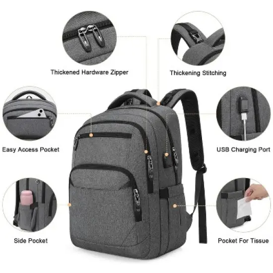 Itopfox Multi-Function Baby Diaper Backpack with Portable Changing Pad, Pacifier Holder, USB Charging Port, Ideal for Moms and Dads image {4}