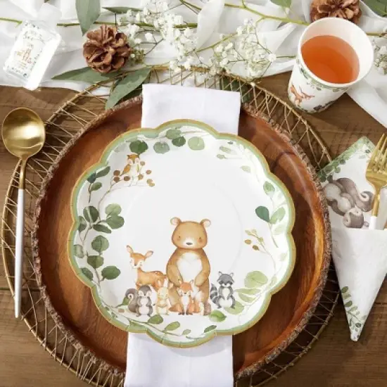 Kate Aspen Woodland Baby 62 Piece Party Tableware Set (16 Guests) | 00250NA-KIT image {2}