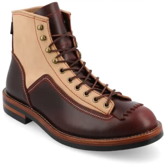 TAFT 365 Men's Model 007 Rugged Lace-up Boot in Black/Cherry image {11}