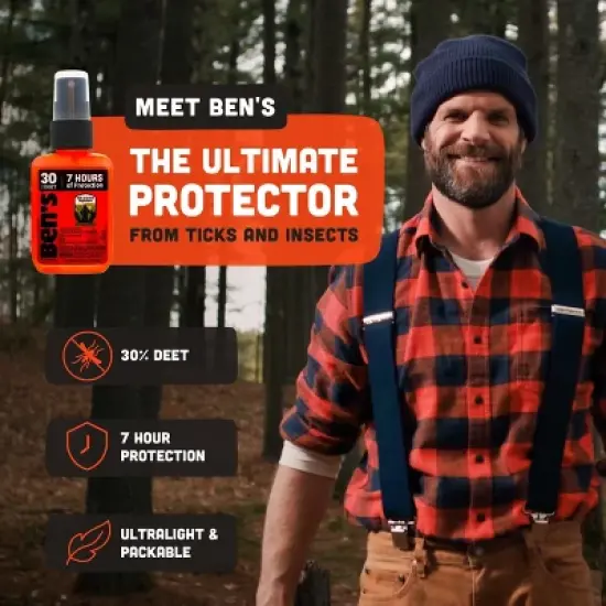 Ben's Tick & Insect Repellent - Travel Size Bug Spray with 30% DEET for Mosquitoes, Ticks & More - 1.25 oz, 4 Pack image {1}