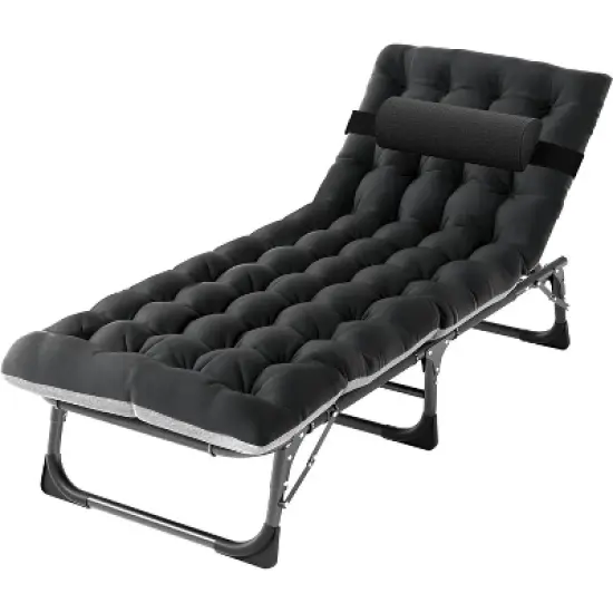 DoCred Heavy Duty 5-Position Folding Chaise Lounge Chair with Pad for Outdoor Sunbathing, Pool, Beach & Patio image {6}
