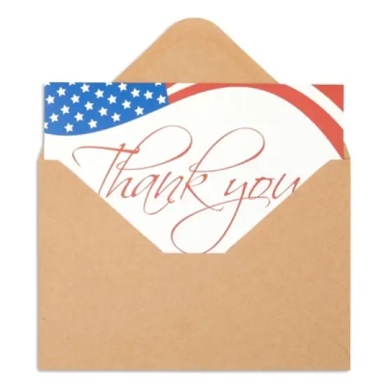 Pipilo Press 120 Pack American Flag Patriotic Thank You Cards with Envelopes Bulk for Fourth 4th of July, Memorial Day, 4x6 In image {4}