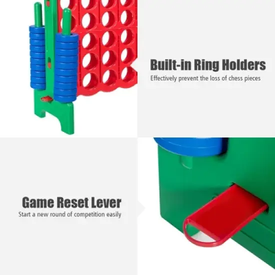 Costway Jumbo 4-to-Score 4 in A Row Giant Game Set for Family Red+Green image {9}