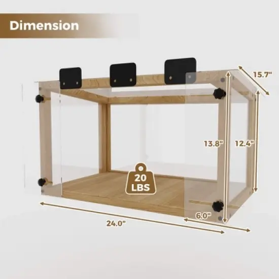 ORRD Acrylic Window Cat Perch, Wooden Cat Window Box Catio for Indoor/Outdoor Use image {4}