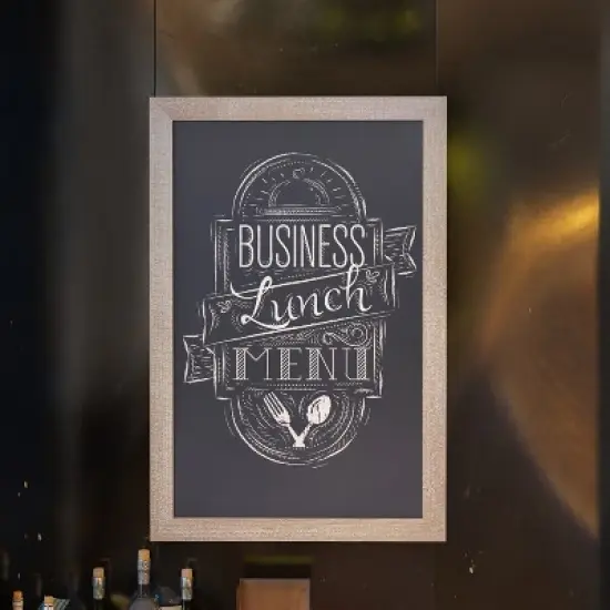 Emma and Oliver Framed Decorative Wall Hanging Chalkboard with Magnetic Surface for Weddings, Parties, Showers and More image {1}