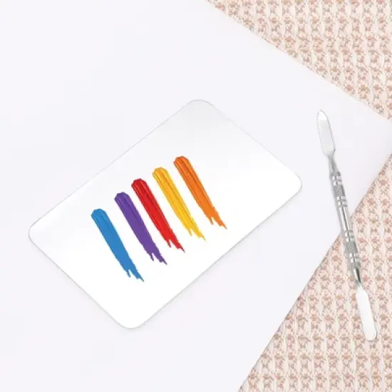 Unique Bargains Portable Square Nail Art Palette Silver Tone 1 Set image {5}