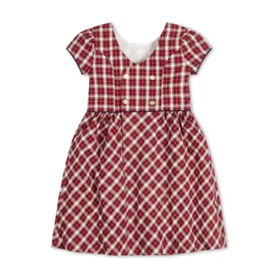 Hope & Henry Girls' Short Sleeve Button Back Schoolgirl Dress, Toddler image {2}
