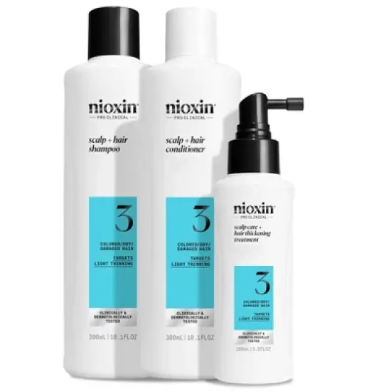 Nioxin System 3 Trio: Cleanser Shampoo 10.1 oz, Scalp Therapy Conditioner 10.1 oz, Scalp & Hair Treatment 3.38 oz image {2}