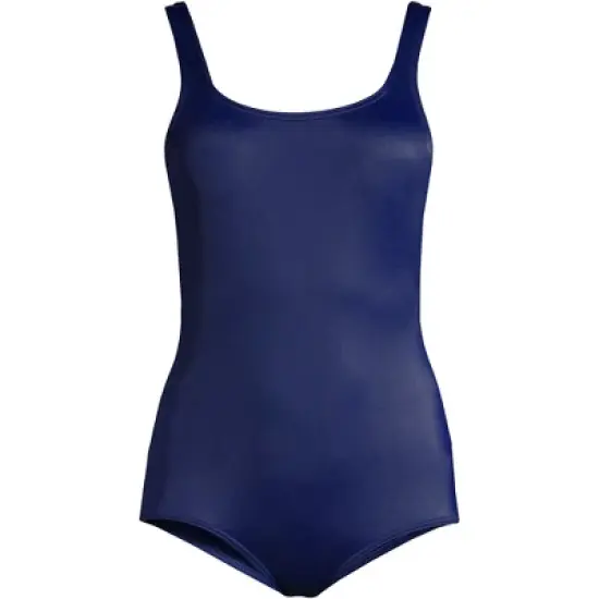 Lands' End Women's Mastectomy Chlorine Resistant Tugless One Piece Swimsuit Soft Cup image {4}